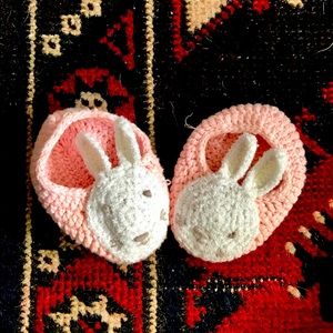 Infant Crocheted Bunny Rabbit Slippers